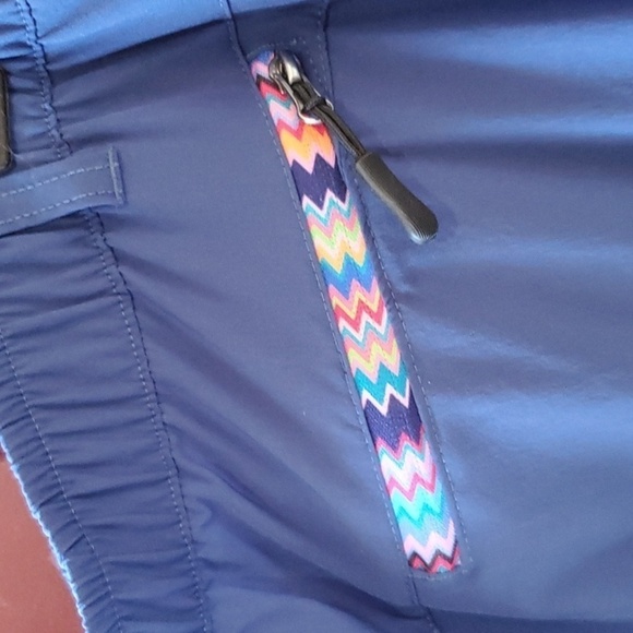 LDA navy convertible hiking pants/shorts rainbow 🌈 pocket zippers quick dry - Picture 7 of 11